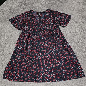 Charming Cherry Print Kids Dress